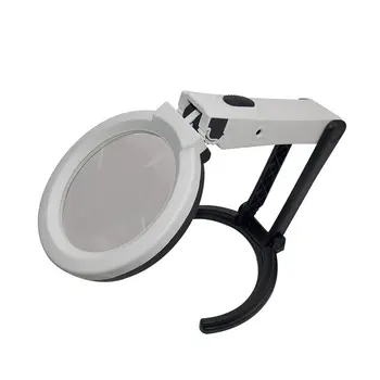 

Magnifying Glass Dual Use Table Lamp Bright Stand Non Slip Hand Held LED Magnifier Lamp for Reading Crafting Repairing