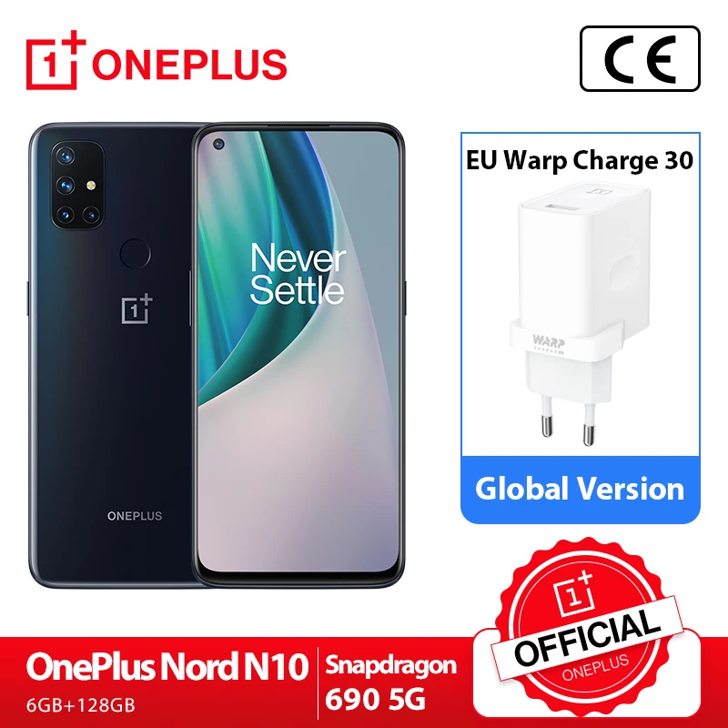 Global Version Oneplus Nord N10 5g Oneplus Official Store 6gb 128gb Snapdragon 690 Smartphone 6 49 90hz Fhd Display 64mp Quad Cellphones Aliexpress