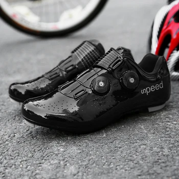 

Professional Cycling Shoes High Quality Double Buckles MTB Road Bike Shoes Breathable Self-Locking Bicycle Shoes Cycling Sneaker