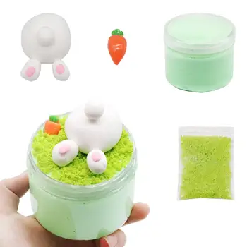

DIY Rabbit Carrot Slime Kit Fluffy Putty Clay Plasticine Educational Kids Toy not stick to tile clothes carpets great gifts