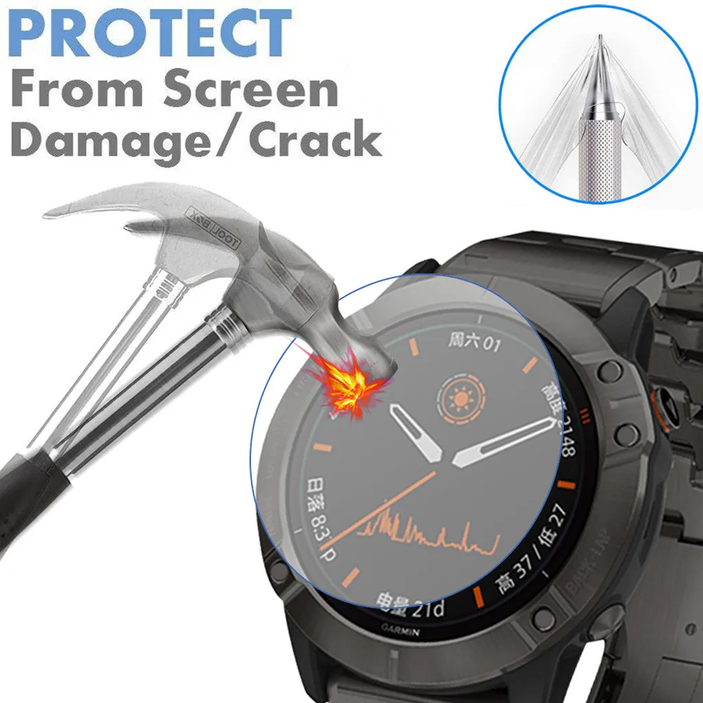 3 упаковки защита экрана из закаленного стекла 2019 для GARMIN FENIX 6X Pro Смарт-часы