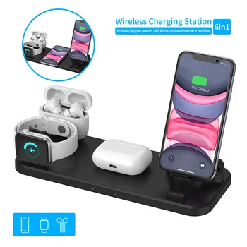 

New 6 In1 Wireless Charger Stand Dock Fast Wireless Charging Dock Bracket Holder Multiple Protections New