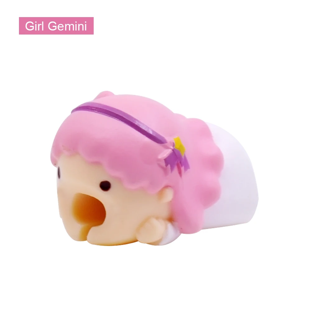 CHIPAL Симпатичные животные кабель укусы протектор для Iphone USB протеж кабель зарядное устройство чомперы аксессуар провода намотки шнур Организатор укуса - Цвет: Girl Gemini