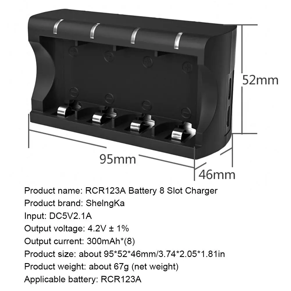 RCR123A Батарея Зарядное устройство 8 Быстрая зарядка 16340/16350/16360 3,7 V Арло Батарея зарядный адаптер 750 мА/ч, высокое качество, быстрая доставка