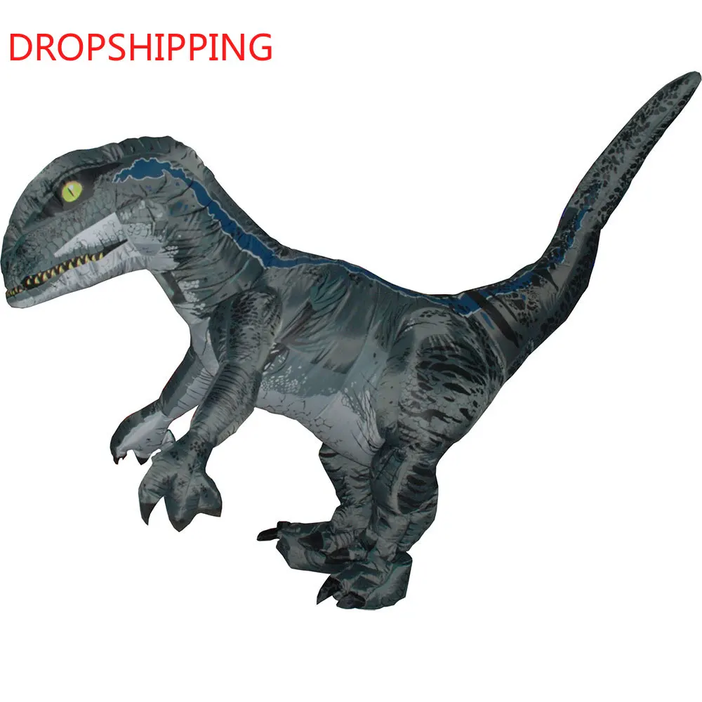 Мир Юрского периода для взрослых Velociraptor Костюм Фантазия надувные T REX динозавр Раптор Хэллоуин вечерние Cospaly