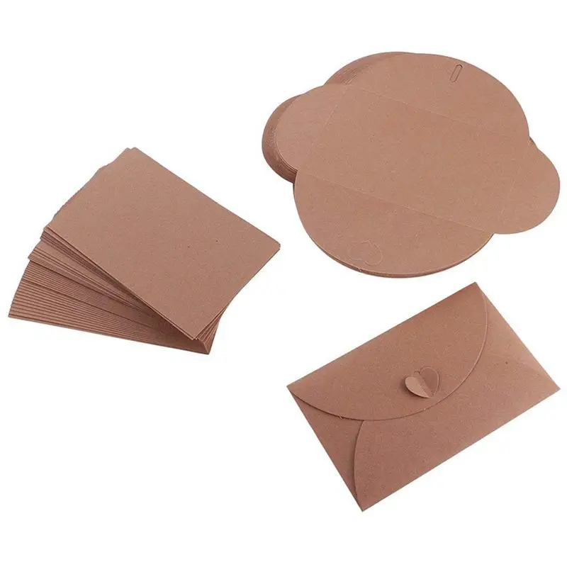  50 x Kraft Blank Invitations with Envelopes Invitation Card Rustic Greeting Card for Anniversary We - 4.00025E+12