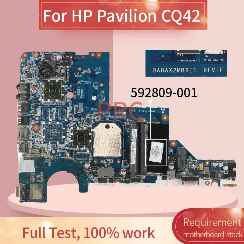 592809-001 592809-501 para HP pabellón CQ42 CQ56 placa base de computadora portátil DA0AX2MB6E1 AMD DDR3 placa madre del cuaderno