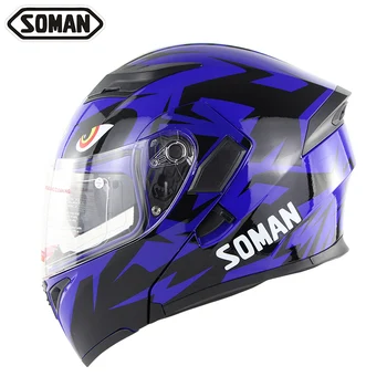 

Flip up Dual Visors Full Face Retro DotOriginal Helmets Motorcycle Helmet casco capacete moto Motorbike For Soman SM955