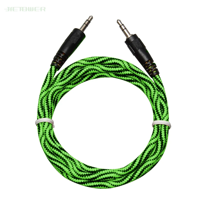 100pcs lot 1 5m Audio Cable Jack 3 5 Mm Male To Male Audio Aux Cable for IPhone Car Headphone Speaker Wire Line Aux Cord