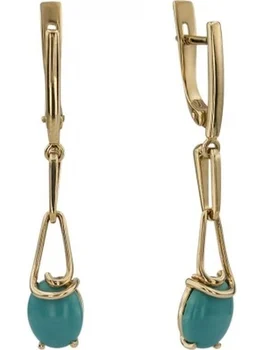 

Aloris earrings with turquoise and cubic zirconia in red gold