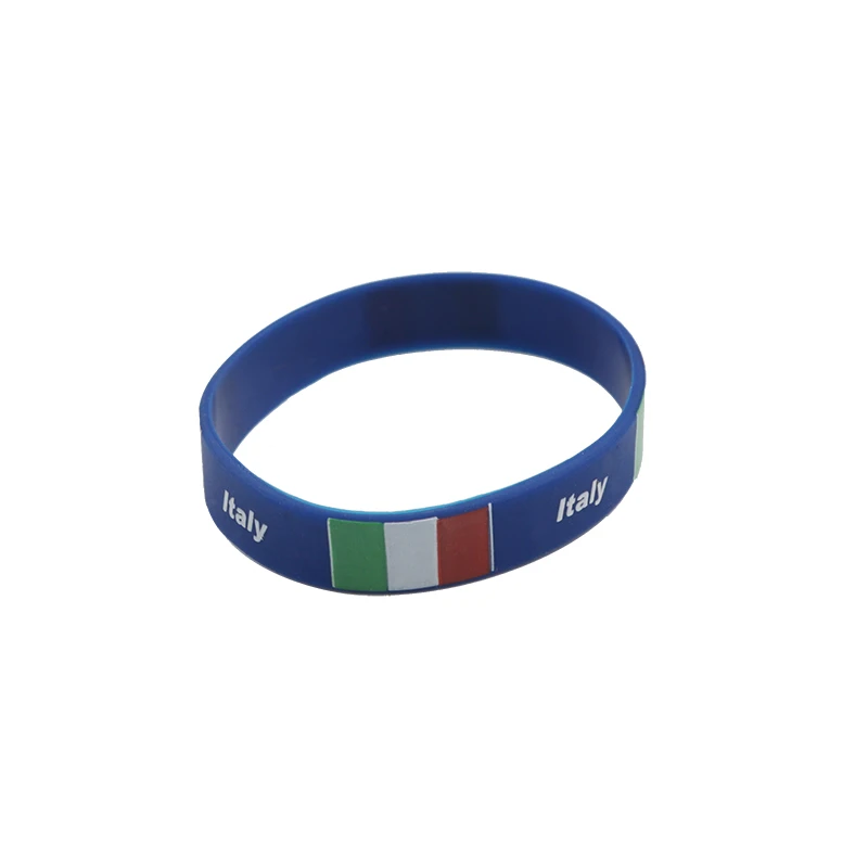 G204546A 2pc Fashion National Flag Silicone Bracelets Wristband Print Sport ID Men Rubber Wrist Band Outdoor Accessories Fan Supplies New - Цвет: G204546A