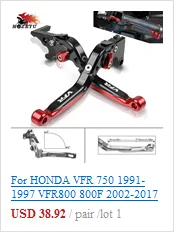 Для HONDA VFR VFR800 VFR 800 1998-2001 2000 1999 мотоцикла с ЧПУ регулируемый тормозной рычаг сцепления и ручками vfr800 велосипеда
