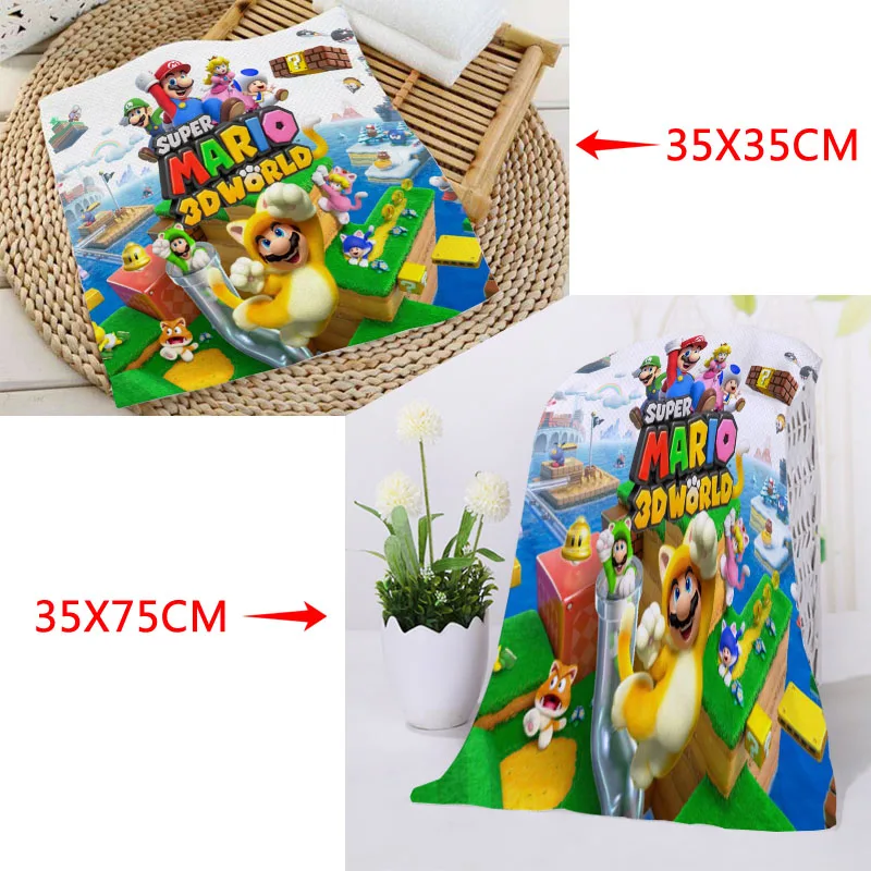 35x35 см, 35x75 см, полотенца на заказ с принтом Super Mario Bros, квадратные полотенца из микрофибры, впитывающие сушки, банные полотенца, мочалка - Цвет: 16