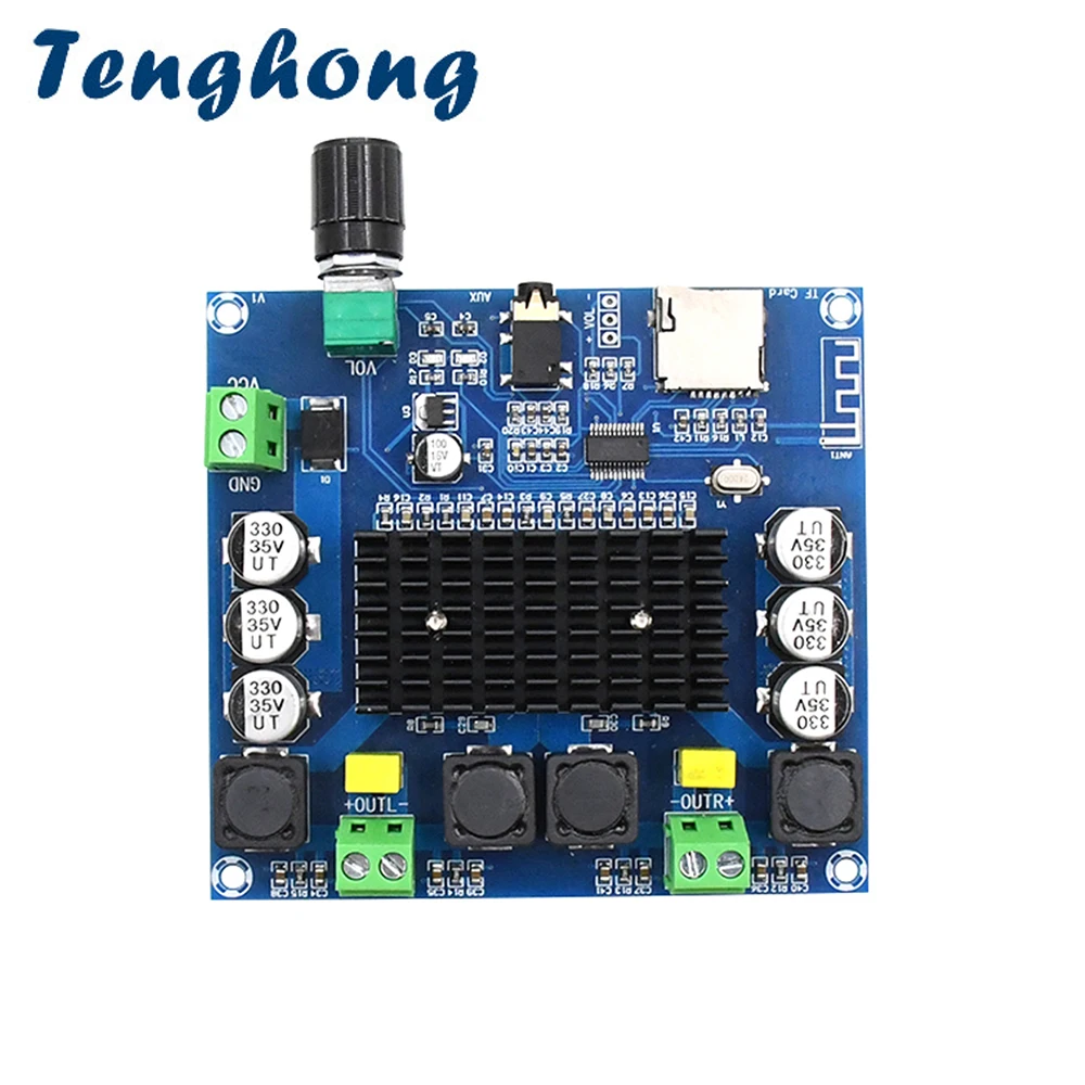 

Tenghong 100W*2 TDA7498 Bluetooth 5.0 Digital Audio Amplifier Board Dual Channel Class D Stereo Aux TF Card Amp Decoded DC12-30V