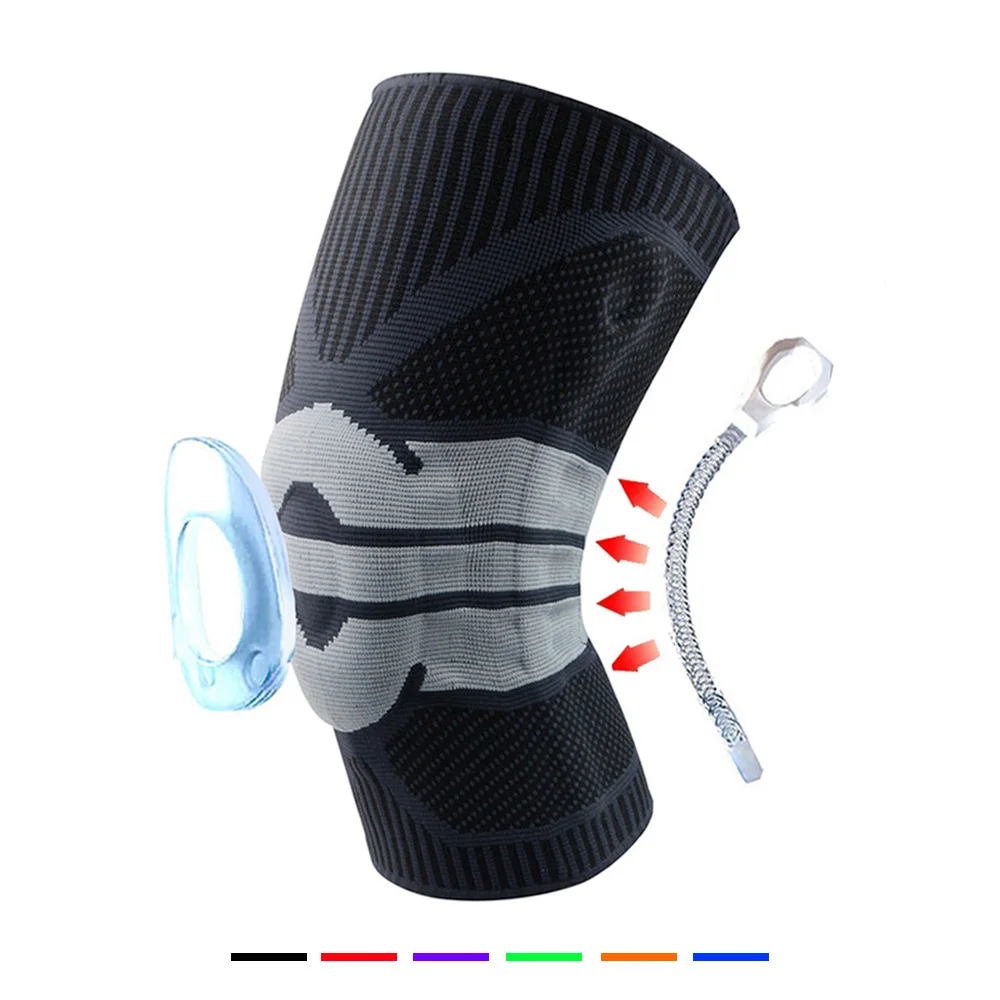 

1 PC Patella Knee Protector Brace Silicone Knee Pad Running Basketball Knitted Compression Elastic Knee Sleeve Support Sports