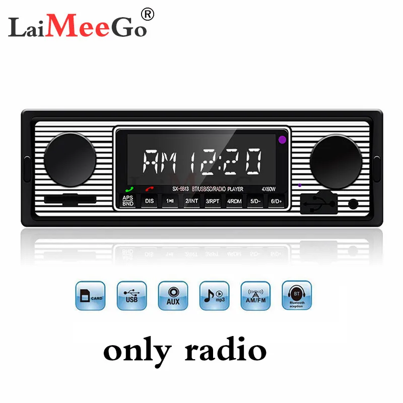 MP3 аудио стерео 4X50 Вт плеер Handsfree Bluetooth Автомобильный MP3 Радио 12 В In-dash 1 Din FM Aux вход приемник с USB и SD 5513 - Цвет: only radio