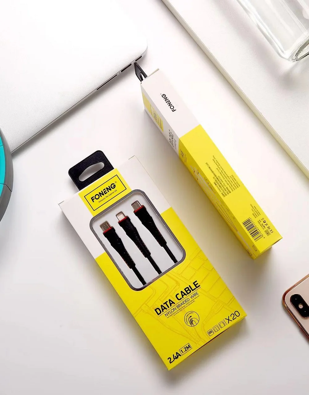 Usb-кабель Foneng для iPhone X Xs Max 7 8Plus 2.4A Быстрая зарядка Micro USB/type-C для кабеля для samsung Xiaomi Applle