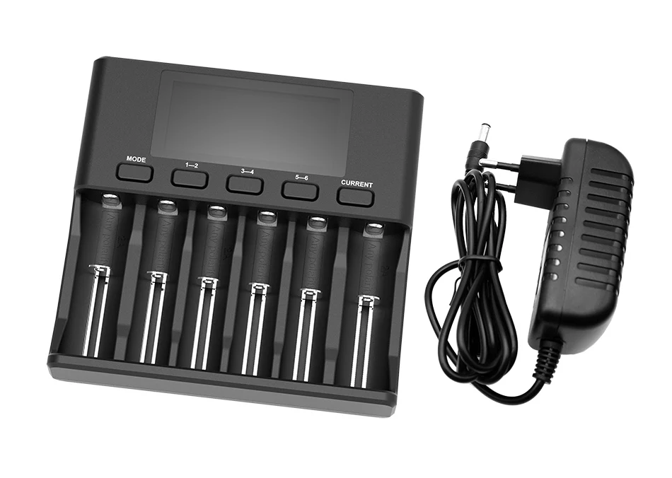Lii-S6 and Adapter Умное устройство для зарядки никель-металлогидридных аккумуляторов от компании Liitokala: Lii-S2 S4 PD4 402 202 Lii-S6 18650 Батарея Зарядное устройство 1,2 V 3,7 V 3,2 V AA21700 никель-металл-гидридного Li-Ion Батарея Смарт Зарядное устройство+ 5V 2A штепсельной вилки - Цвет: Lii-S6 and Adapter