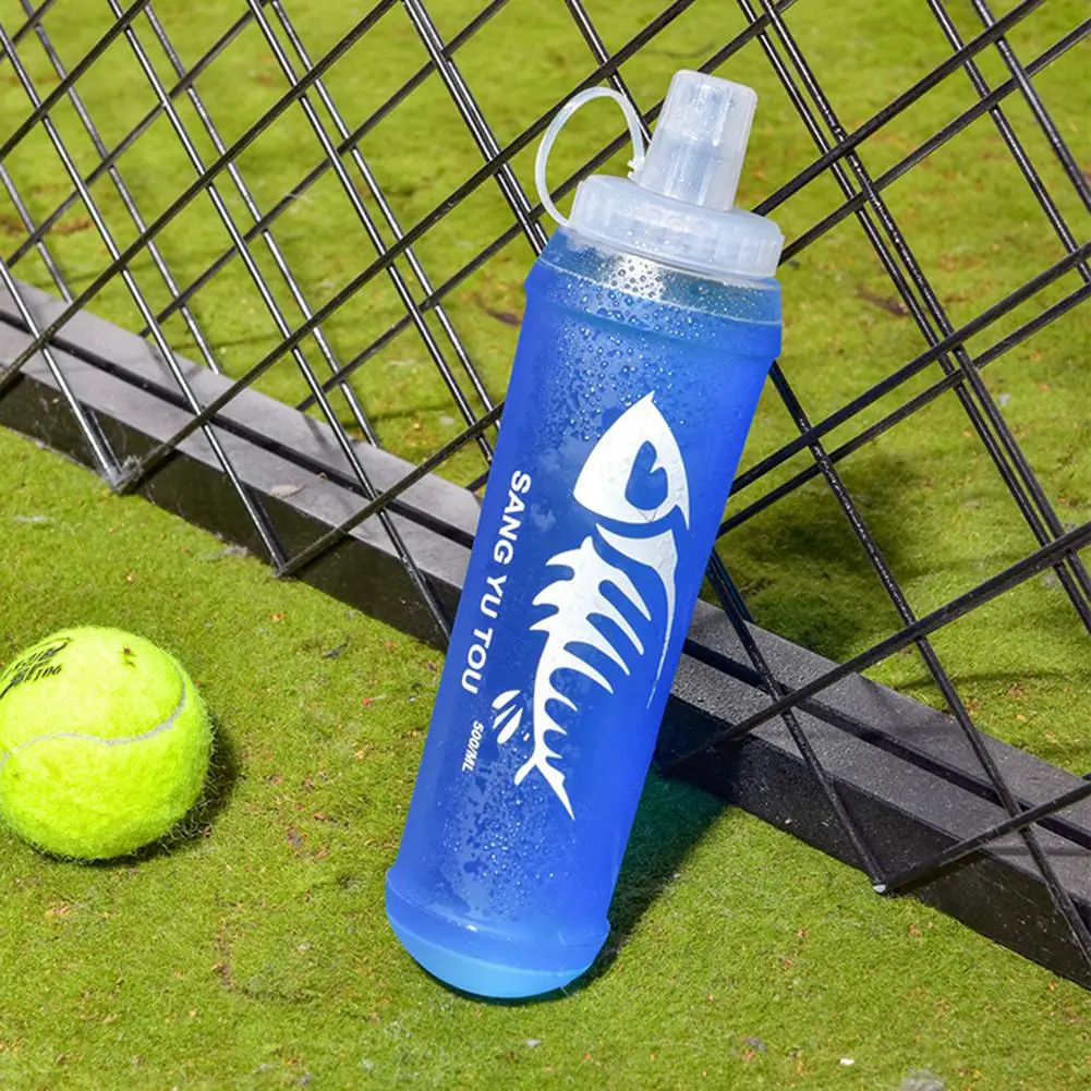 500ml Foldable Silicone Soft Flask Collapsible Water Bottle TPU Free for Outdoor Sport Running Hiking Hydration Pack