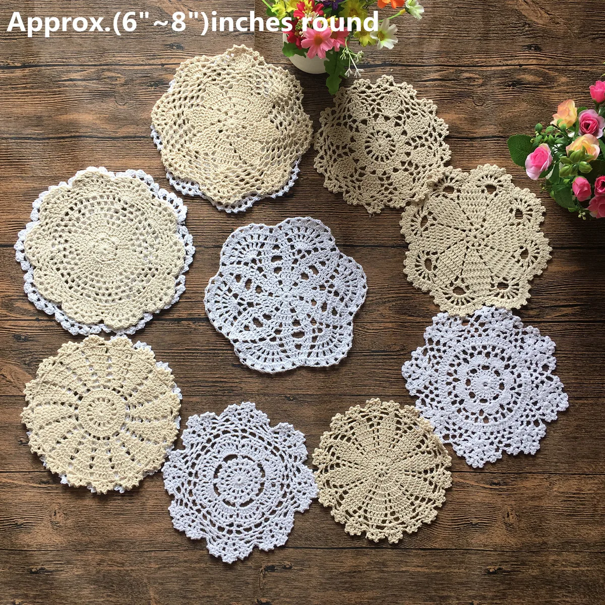 12Pcs Hand Crochet Lace Doilies for Table Decor 6 8 Inches 100 Handmade Vintage Round Lace
