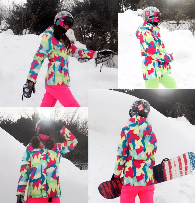 Высококачественные костюмы для сноубординга, Женская лыжная куртка, брюки, Лыжный Водонепроницаемый женский зимний теплый лыжный костюм
