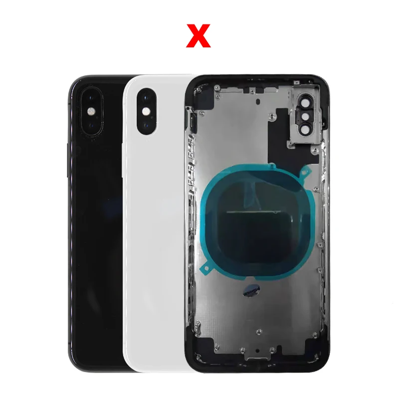 Для iphone X XR батарея задняя панель задняя крышка+ шасси Средний рамка чехол для iphone X полный корпус Чехол без гибкого кабеля