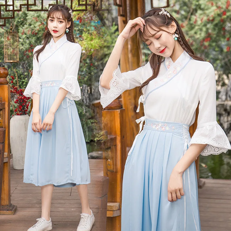 Женское платье hanfu для косплея китайское традиционное платье-Ципао летнее с