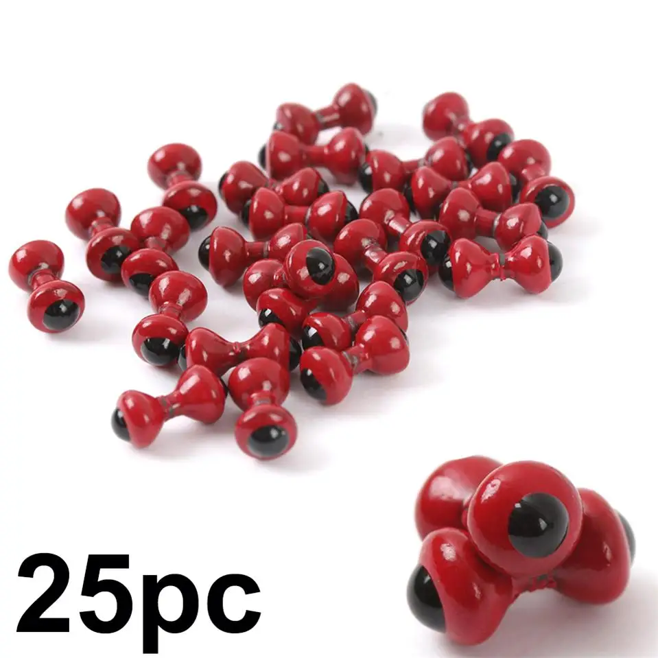 Red-25pc Maximumcatch 25 шт. окрашенные свинцовые глаза мухобойка бусины гантели мухобойка материал - Цвет: Red-25pc