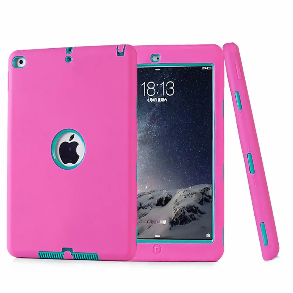 For IPAD 5TH rose Противоударный жесткий Гибридный чехол падение защитный кожух для Apple iPad Air 1/2, 9,7, 6th/5th Gen - Цвет: For IPAD 5TH rose