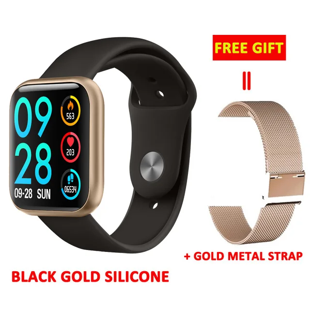 silica black gold P80 Смарт-часы для женщин IP68 водонепроницаемый монитор сердечного ритма фитнес-трекер кровяное давление Смарт-часы мужские парные часы - Цвет: silica black gold