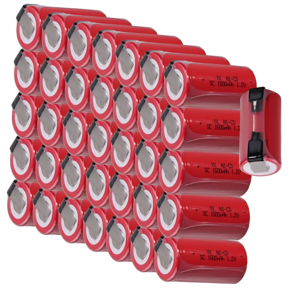 36 шт SC батареи 1,2 V батареи для электроинструментов 1500mah nicd 4,25 cm* 2,2 cm цвет случайный