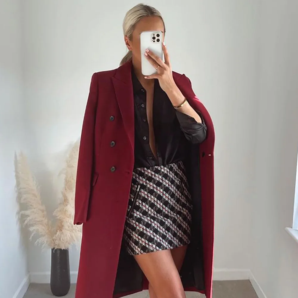 

Autumn Winter Fashion Tweed Skirt 2021 Women Elegant Vintage Pencil Mini Skirts Street Style Zipper High Waist Checked Skirt