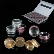 

5PC/set nail art accessories storage aluminum can packaging box transparent silver Japanese nail salon kit professional tools