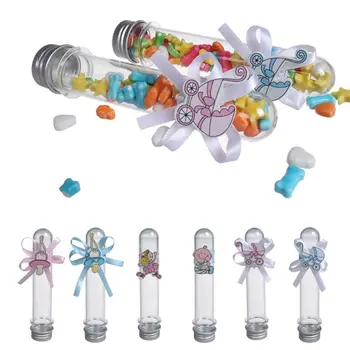 

6Pcs candy box bottle birthday transparent plastic gift box organizer sugar storage boxes party decoration baby shower boxes