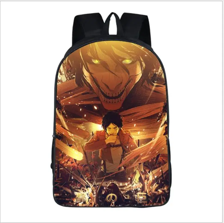 Нападающий На титанов Shingeki no Kyojin цельный Наруто рюкзак большая школьная сумка рюкзак нейлоновые рюкзаки Mochilas Daypacks - Цвет: as pictures