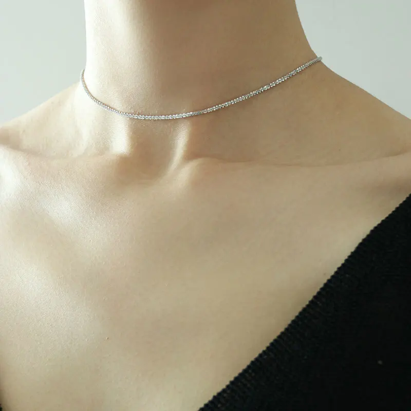 

Yong Cheng S925 Silver Stars Neck Ring Non-mainstream Design Necklace Women's Tennis Red Normcore Style-Boom-Two Wear Necklace