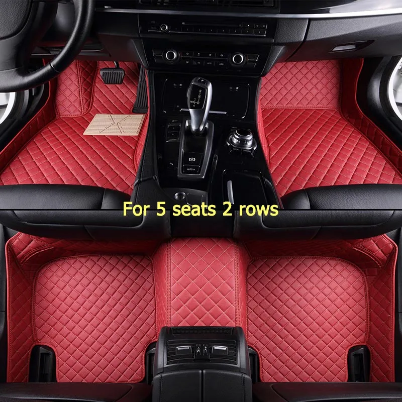 For 5 seats 2 rows KADULEE пользовательские автомобильные коврики для Lexus ES IS-C IS LS NX GS CT GX LX570 RX350 LX RC RX300 LX470 ES300 ES 200 автостайлинг - Название цвета: For 5 seats 2 rows