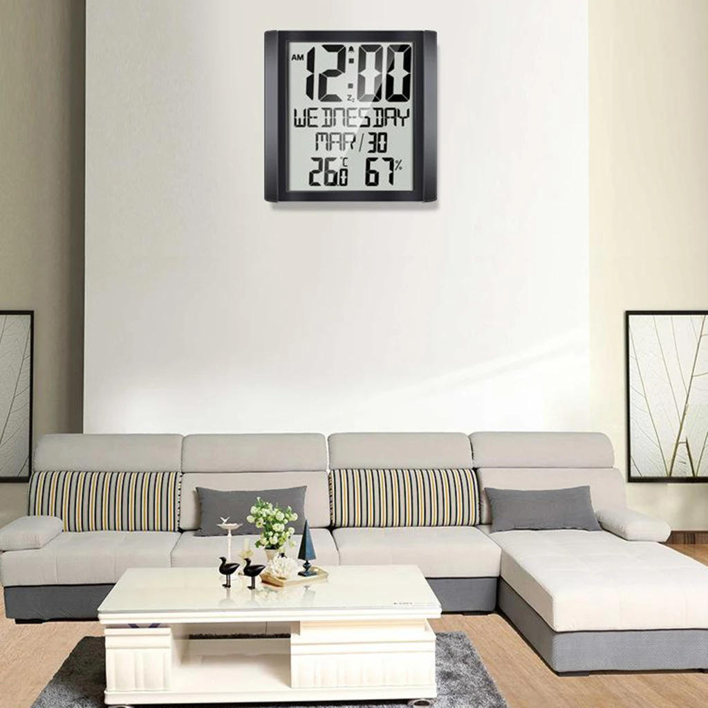 Цифровые часы семья Температура Датчик влажности календарь напоминания Макс/Мин