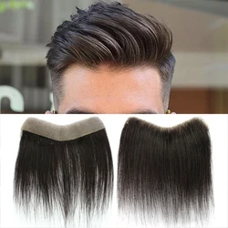 Front Men Toupee Human Hair Piece For Men V Style Front Toupee Wig Remy Hair Thin Skin Base Natural Hairline Toupee And Tapes