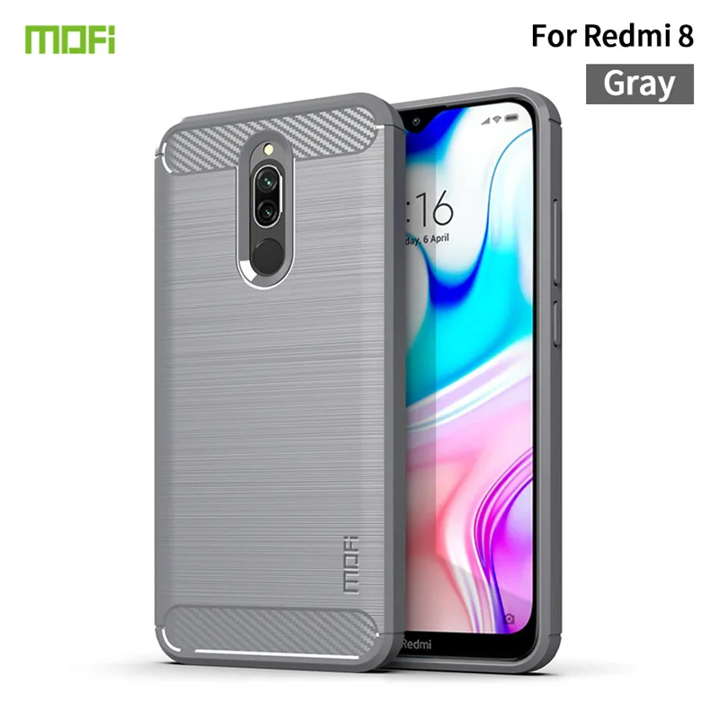 Новинка, чехол для Xiaomi Redmi 8, чехол MOFI, TPU, чехол s для Xiaomi Redmi 8, мягкая задняя крышка из ТПУ для Xiaomi Redmi 8 - Цвет: Серый