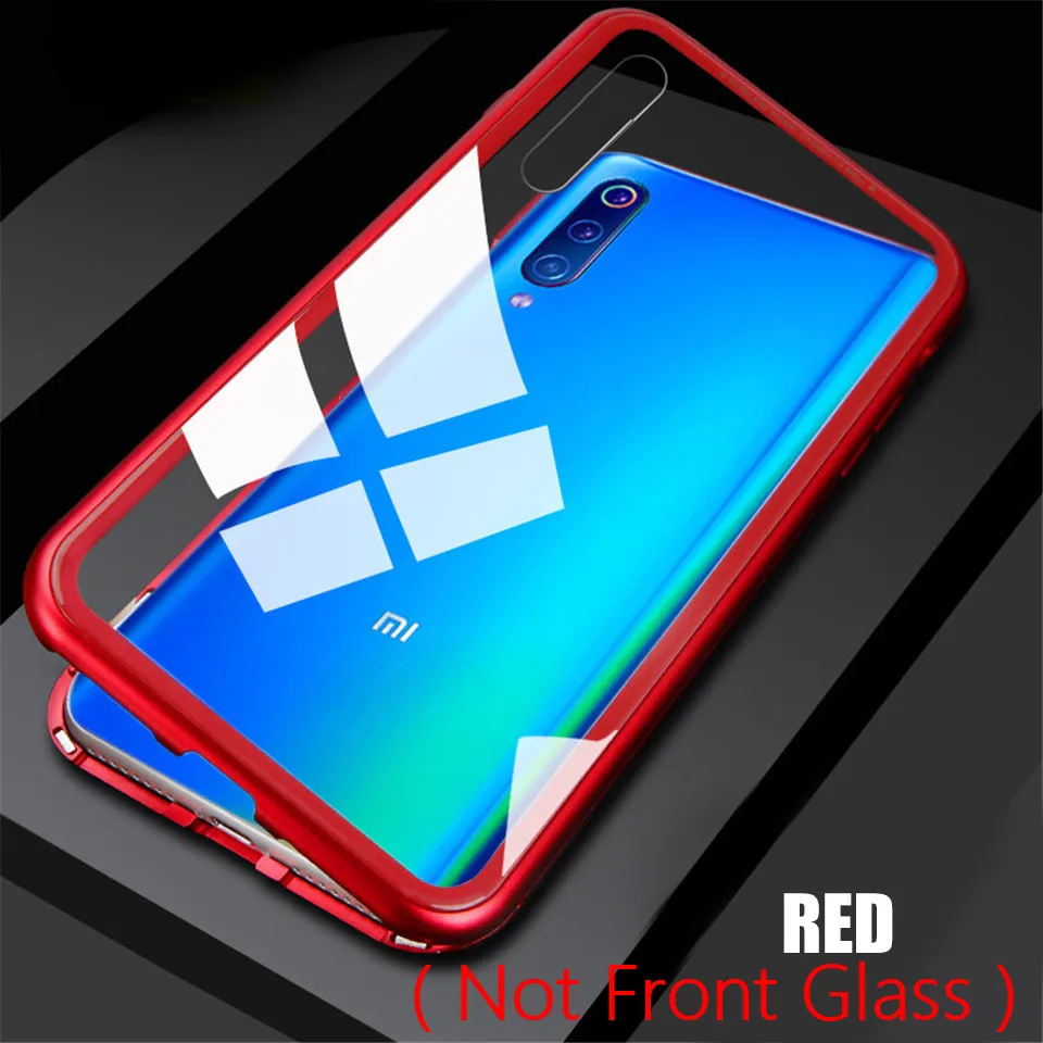 Металлический чехол с магнитной адсорбцией для Xiaomi Redmi mi 9t A3 Lite 9 SE mi CC9E, Задняя стеклянная крышка для Red mi Note 7, чехол Note 6 Pro - Цвет: Red