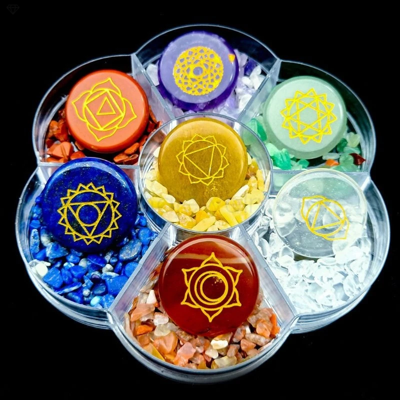 7 Chakra камень реики Балансирующий чип кристаллические целебные рейки Wicca камни