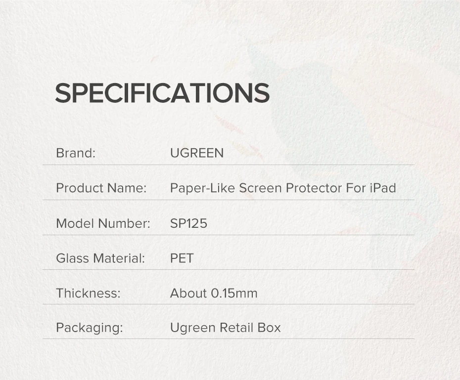 Ugreen Защитная стеклянная бумага как матовая пленка для Apple iPad Pro 11 10,5 9,7 12,9 7,9 iPad mini 5 4 бумага как протектор экрана