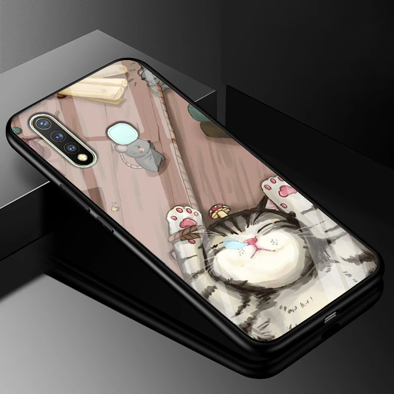 8 ДЛЯ Vivo Y19 чехол 6,53 ''закаленное стекло твердая задняя крышка для Vivo Y19 чехол Y 19 полный защитный чехол для телефона s силиконовый бампер - Цвет: 8