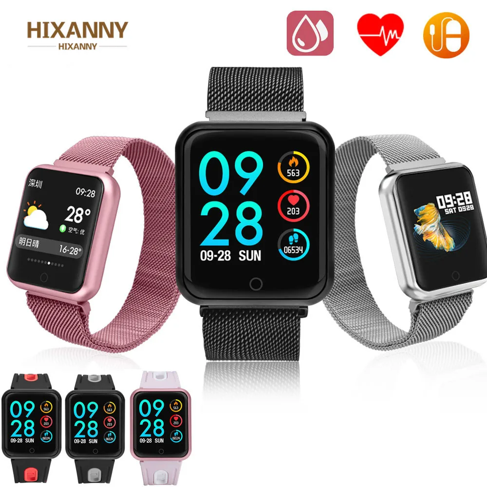 

Smart Watch P68 Band IP68 Waterproof Smartwatch Dynamic Heart Rate Blood Pressure Monitor for IPhone Android Sport Health Watch