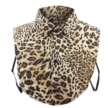 

new Fake Collar Women Leopard Print Faux Collar Detachable Collar Lapel Blouse Ladies Adjust Clothes Accessories #L5
