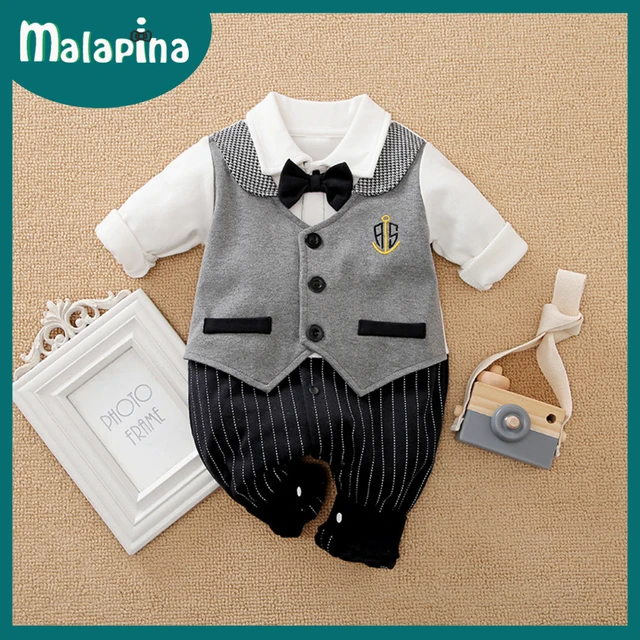 Malapina Baby Boy Romper Kids Summer Spring 0-24M Age Infant Gentleman Toddler Newborn Outfits Baby Girls Clothes 2021 Like the picture