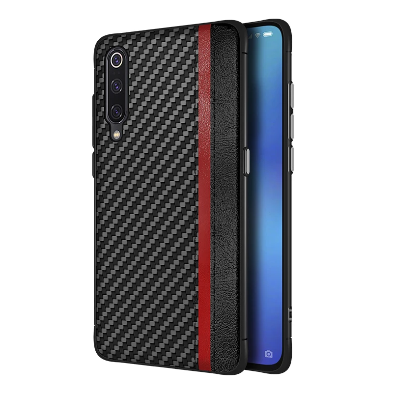 Чехол ETIMGA для Xiao mi 9, чехол из искусственной кожи, мягкий чехол для Xiaomi mi 9 Pro, модный противоударный чехол для бизнес-сумки, чехол - Цвет: Black