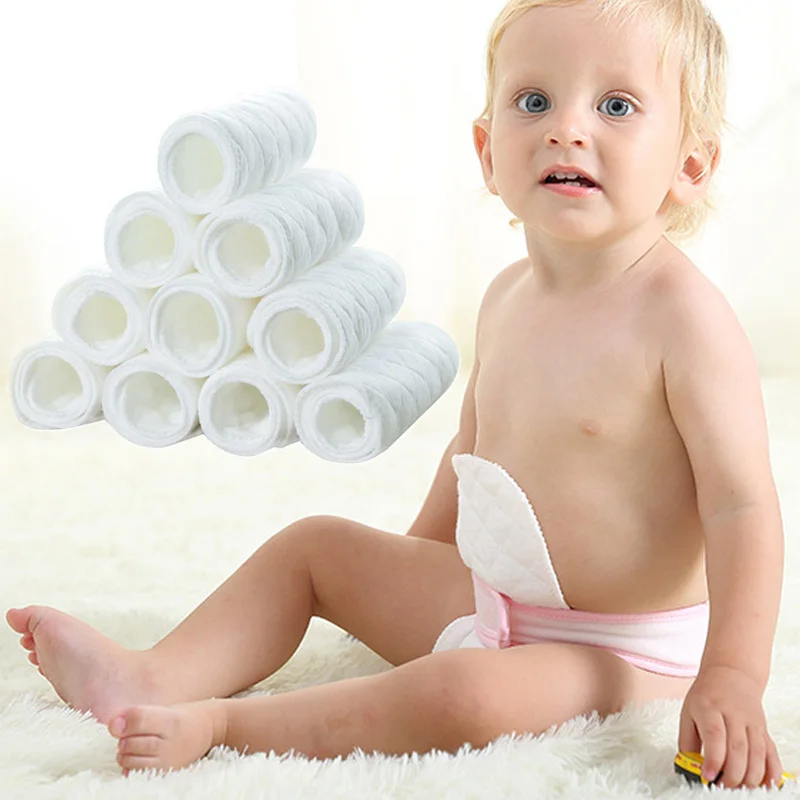 Новые Многоразовые детские подгузники, тканевые вставки для подгузников, 1 шт., 3 слоя, хлопок, моющиеся детские подгузники, экологически чистые подгузники