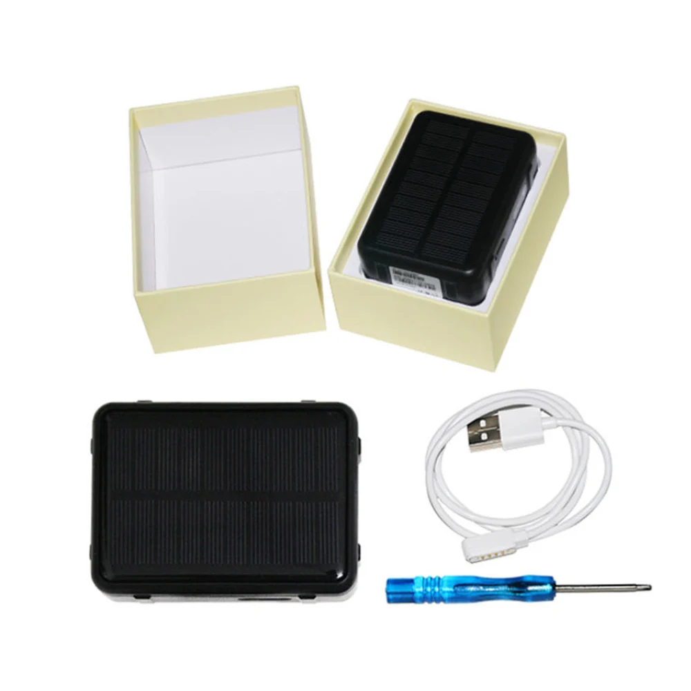 RF-V44 4G LTE gps устройство слежения солнечной энергии, определяющий местоположение в реальном времени, отключение топлива удаленно мини gps GSM трекер с держателем опций - Цвет: black with box